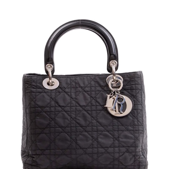 Dior Black Quilted Tote with Silver Accents with Parent Strap - Picture 1 of 12